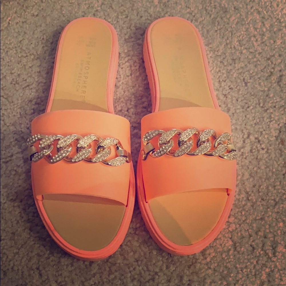 Gorgeous coral jeweled pool slides.